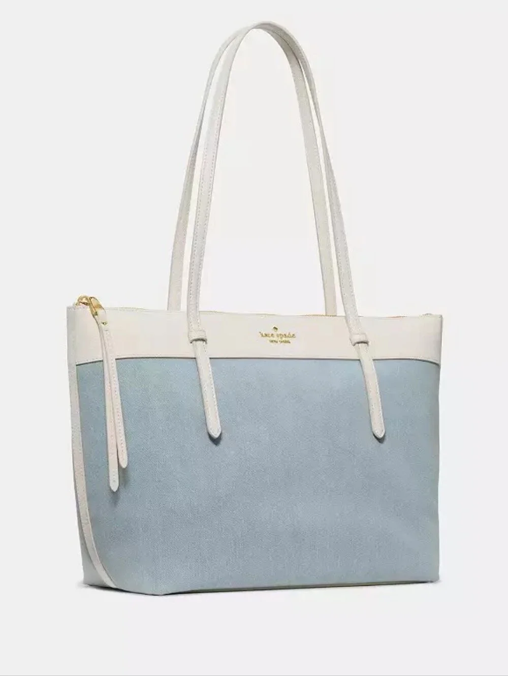 Kate Spade Limited Edition All Day Denim Tote Bag Pebbled Leather NWT